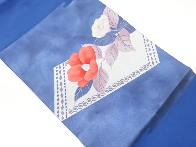 色紙に花葉模様織出し名古屋帯